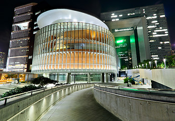 Image showing modern office building in downtown city at night