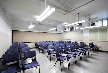 Image showing empty classroom with chair and board 