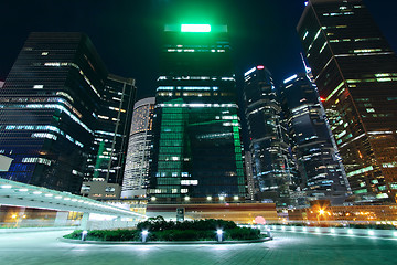 Image showing modern office building in downtown city at night