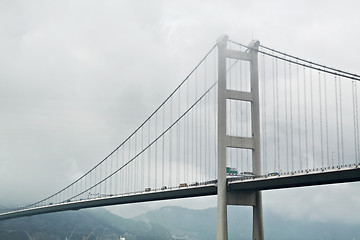 Image showing Tsing ma bridge in mist