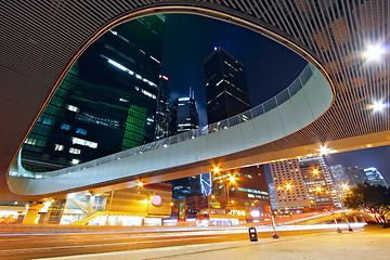 Image showing Modern urban landscape and the bustling streets in the evening 