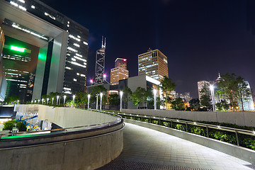 Image showing modern office building in downtown city at night