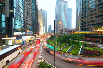 Image showing traffic city dusk