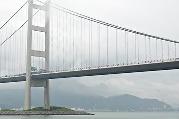 Image showing Tsing ma bridge in mist