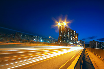Image showing modern city traffic at night 