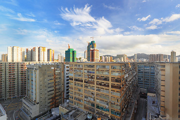 Image showing industry building in downtown under blue sky 