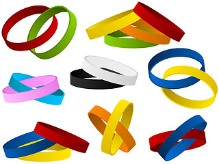 Image showing Set of colorful wristbands