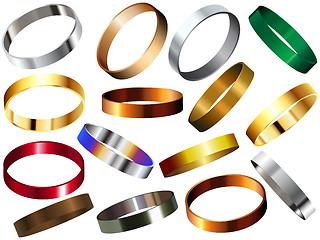 Image showing Metal Rings Bracelets Wristband Set