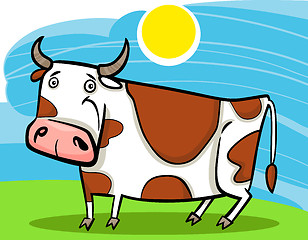 Image showing cartoon illustration of farm cow