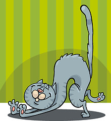 Image showing stretching cat cartoon