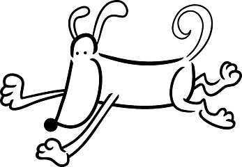 Image showing cartoon running dog for coloring