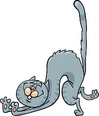 Image showing stretching cat cartoon