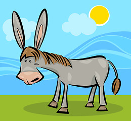 Image showing cartoon illustration of donkey