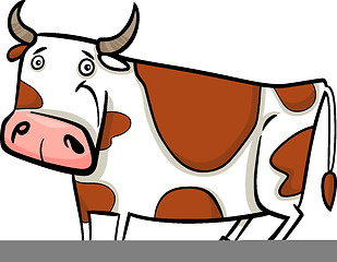 Image showing cartoon illustration of farm cow