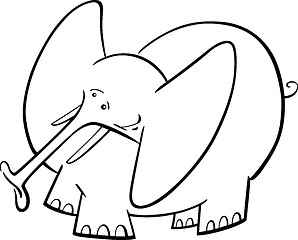 Image showing Elephant Cartoon for coloring book