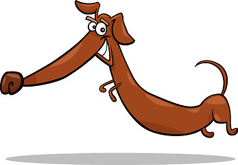 Image showing cartoon happy dachshund dog