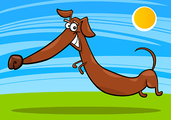 Image showing cartoon happy dachshund dog