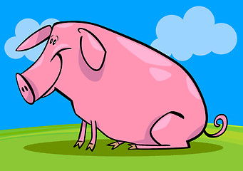 Image showing cartoon illustration of farm pig