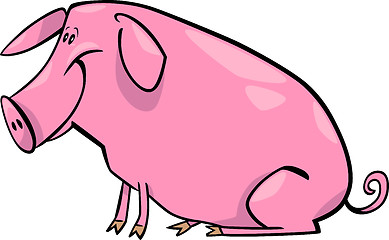 Image showing cartoon illustration of farm pig
