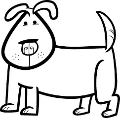 Image showing cartoon doodle of cute dog for coloring