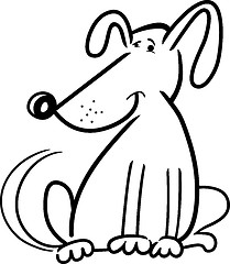 Image showing cartoon doodle of funny dog for coloring