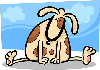 Image showing cartoon doodle of funny spotted dog