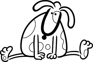 Image showing cartoon doodle of cute dog for coloring