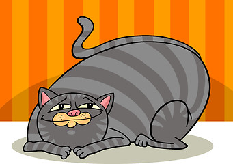 Image showing tabby fat cat cartoon