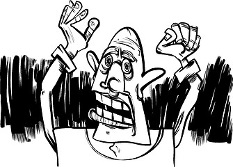 Image showing cartoon sketch of scared man