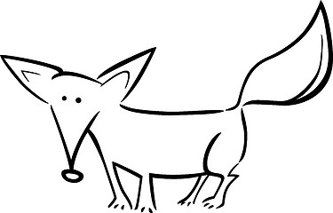 Image showing cartoon illustration of fox for coloring