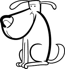 Image showing cartoon doodle of cute dog for coloring