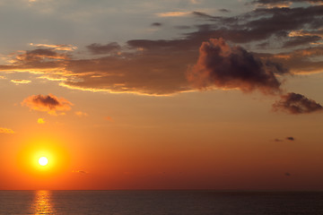 Image showing Sea at sunset