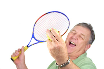 Image showing Serving A Tennis Ball