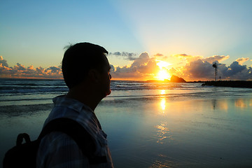 Image showing Watching The Sunrise