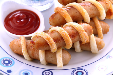 Image showing Pastry Chicken Sausages