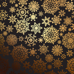 Image showing Abstract gold winter with snowflakes. EPS 8