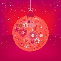 Image showing ?hristmas card with orange ball. EPS 8