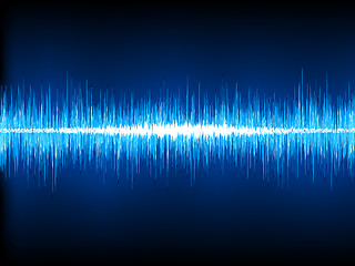 Image showing Sound waves oscillating on black. EPS 8