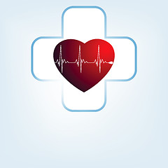 Image showing Heart medical cross. EPS 8