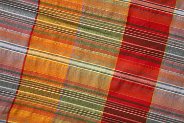 Image showing Multicoloured fabric with geometric pattern