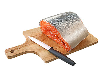 Image showing Salmon on a cutting board