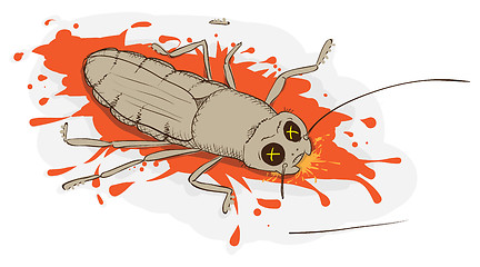 Image showing Squashed cockroach