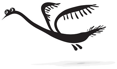 Image showing Simple sketch - bird on a white