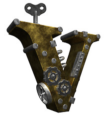 Image showing steampunk letter v