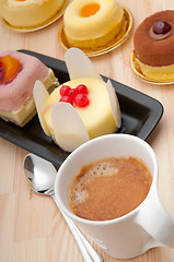 Image showing espresso coffee and  fruit cake