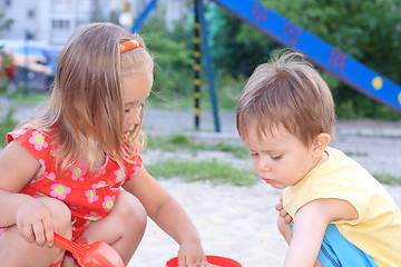 Image showing Two lovely kids playiing