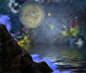 Image showing Night at unknown planet