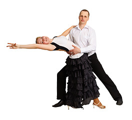 Image showing Young Man and a girl dancing ballroom dance