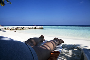 Image showing Relaxing on the beach