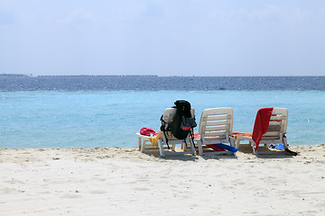 Image showing Beach chairs